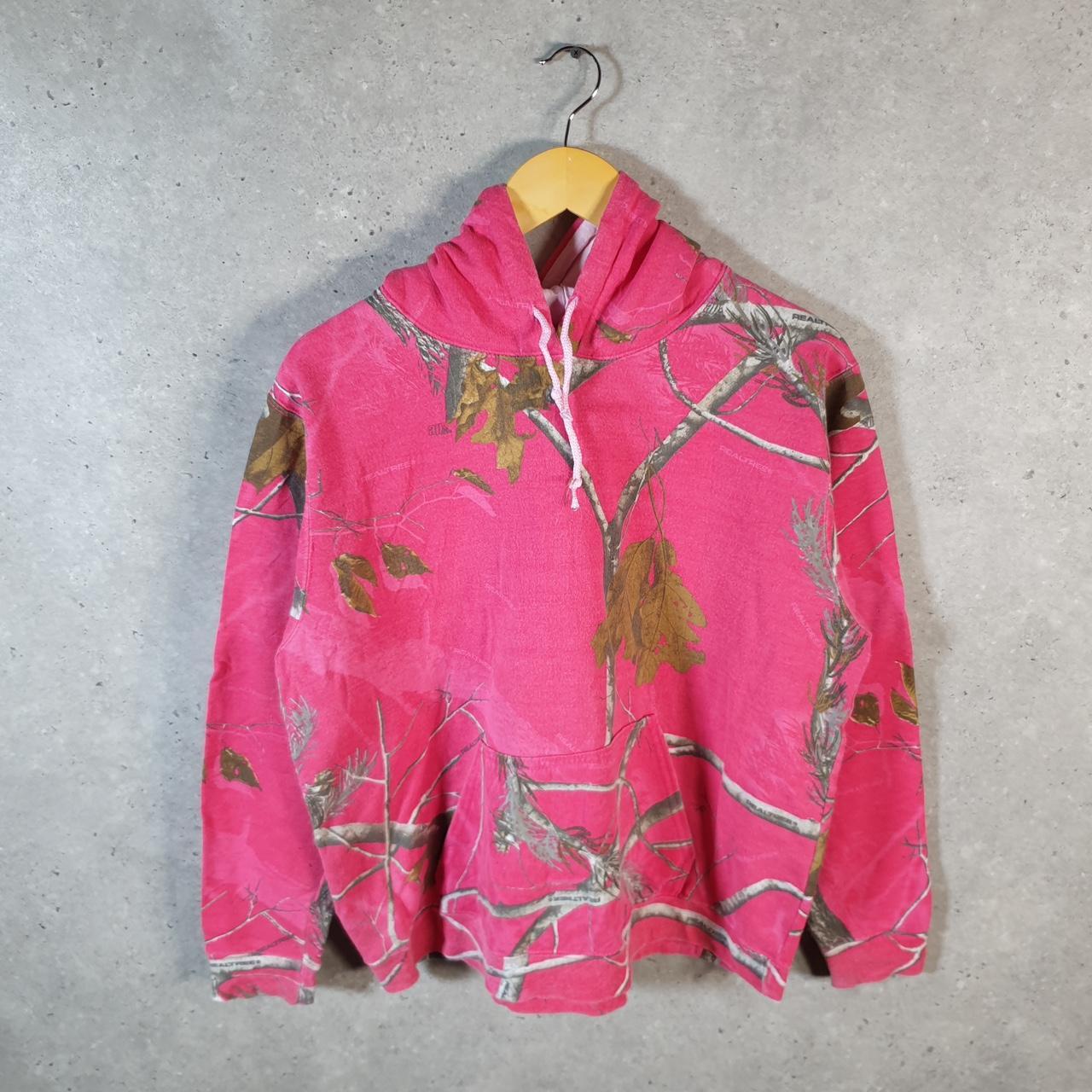 Vintage RealTree Camouflage Hoodie Womens Large Pink Huntings