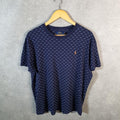 Vintage Ralph Lauren Polo All Over Print AOP T Shirt Men’s Medium Blue Classic Fit Pony