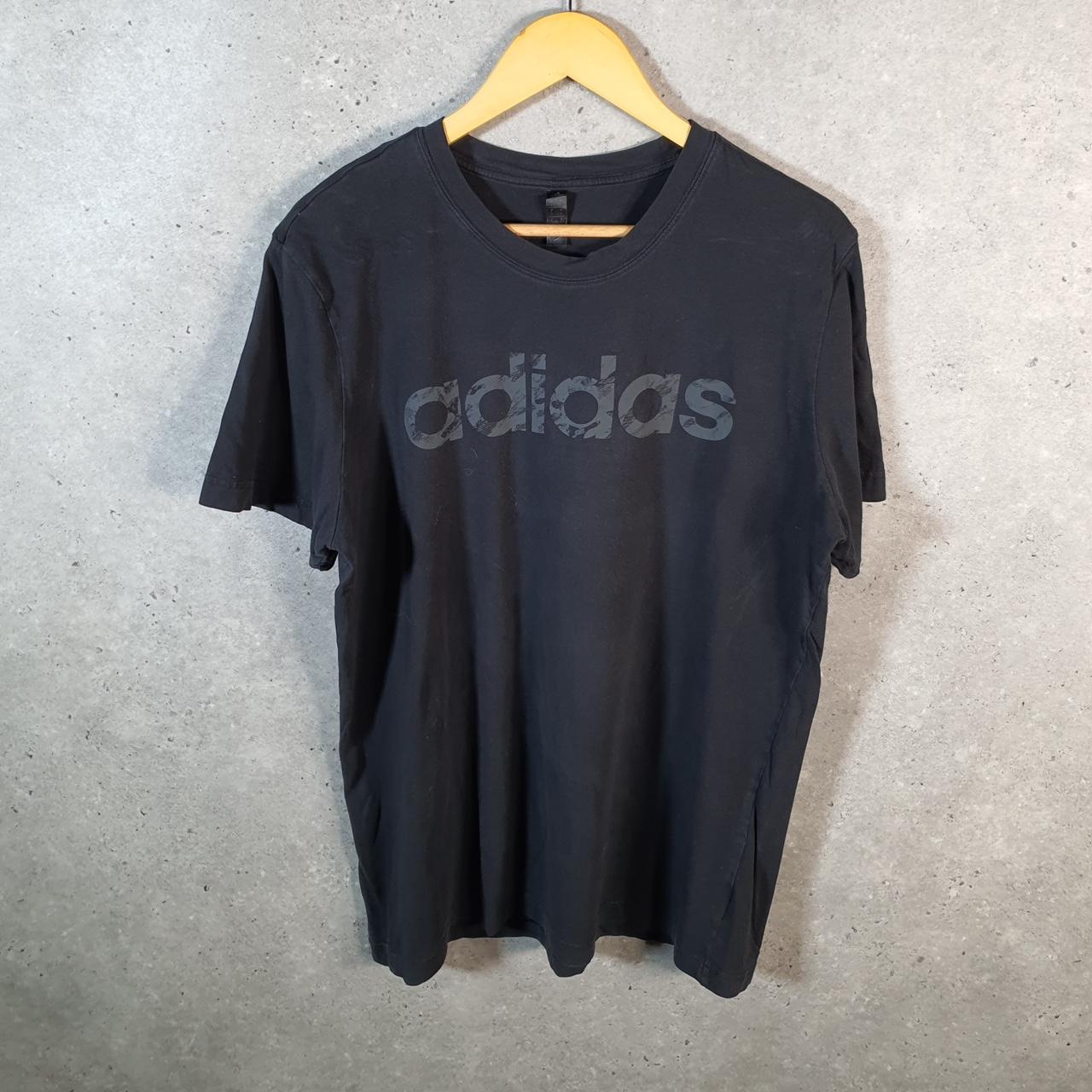 Vintage Adidas Spellout T Shirt Shirt Men’s Large Black Three Stripes Logo Athletic C9840