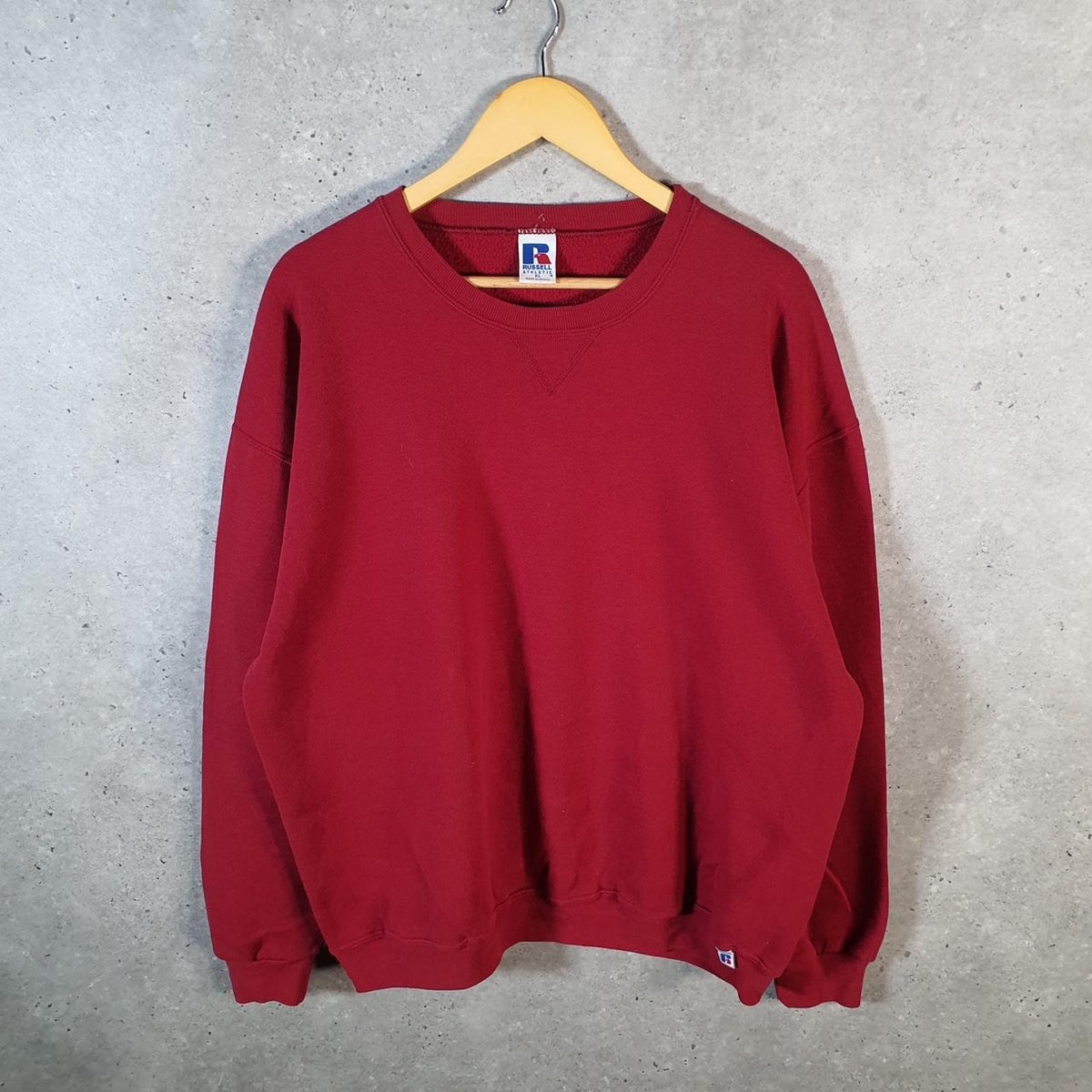 Vintage Russell Athletic Sweatshirt Men’s XL Burgundy Red Pullover Baggy Crewneck