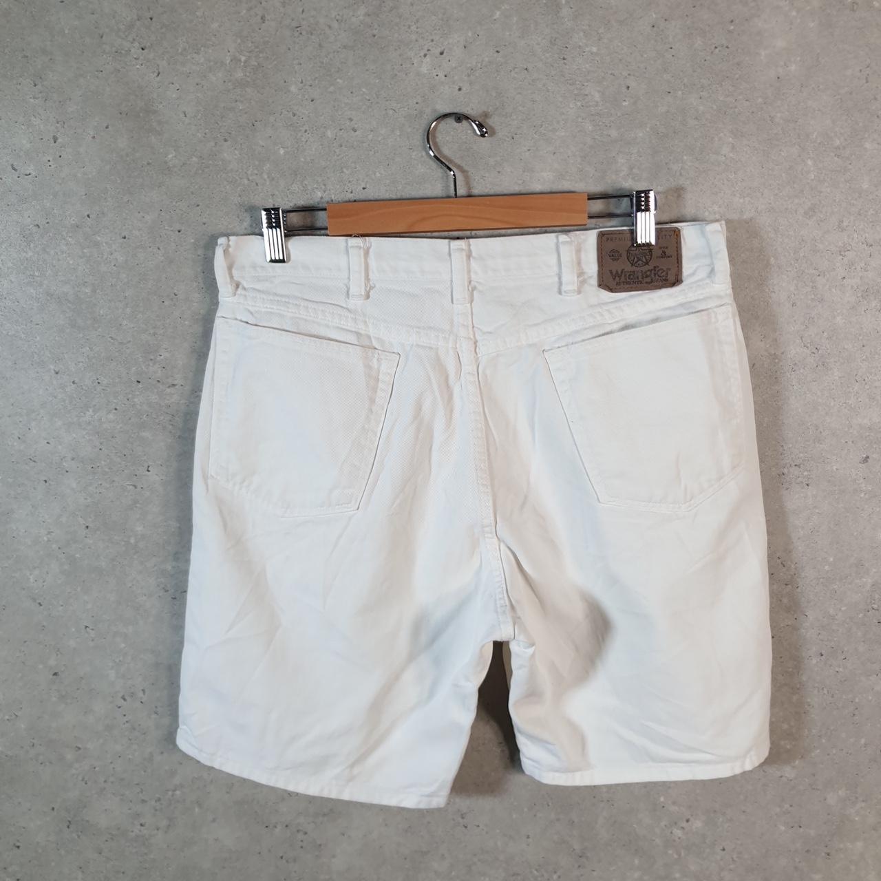 Vintage Wrangler Denim Shorts Jorts Cargo Men’s W36 White Baggy Cotton