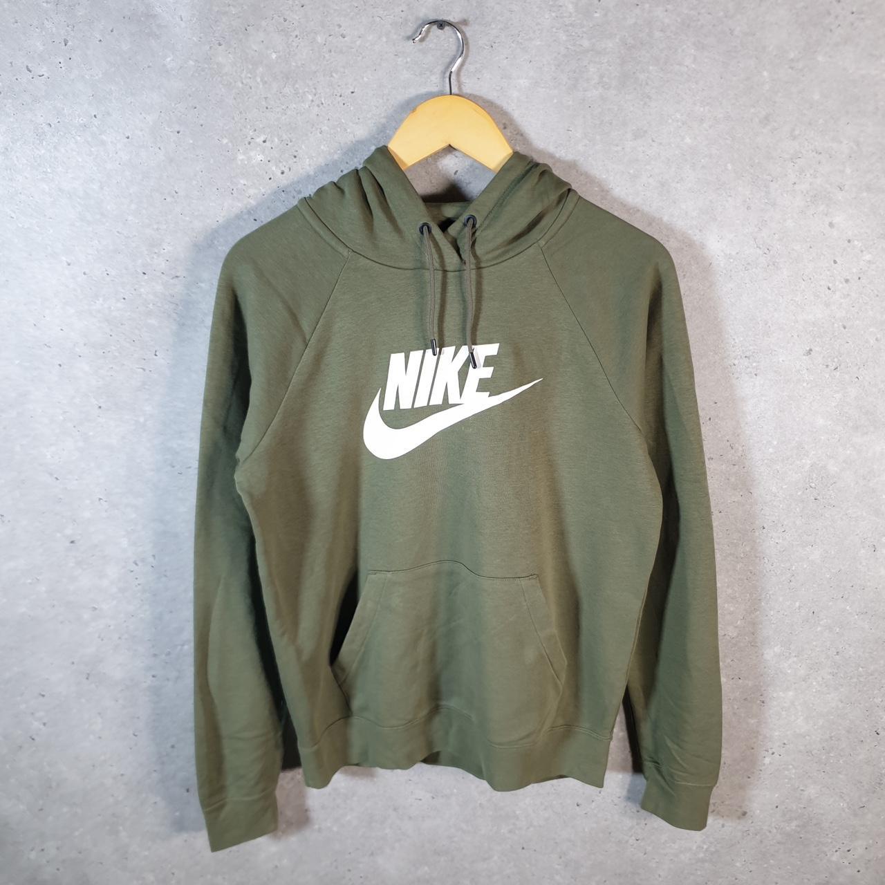 Vintage Nike Club Hoodie Men’s Small Khaki Green Swoosh Y2K Pullover Sweatshirt Logo