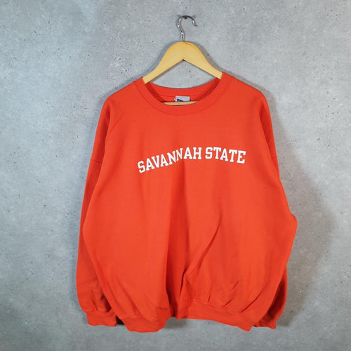 Campus Specialiues Savannah State Sweatshirt Mens 2XL Orange Pullover USA