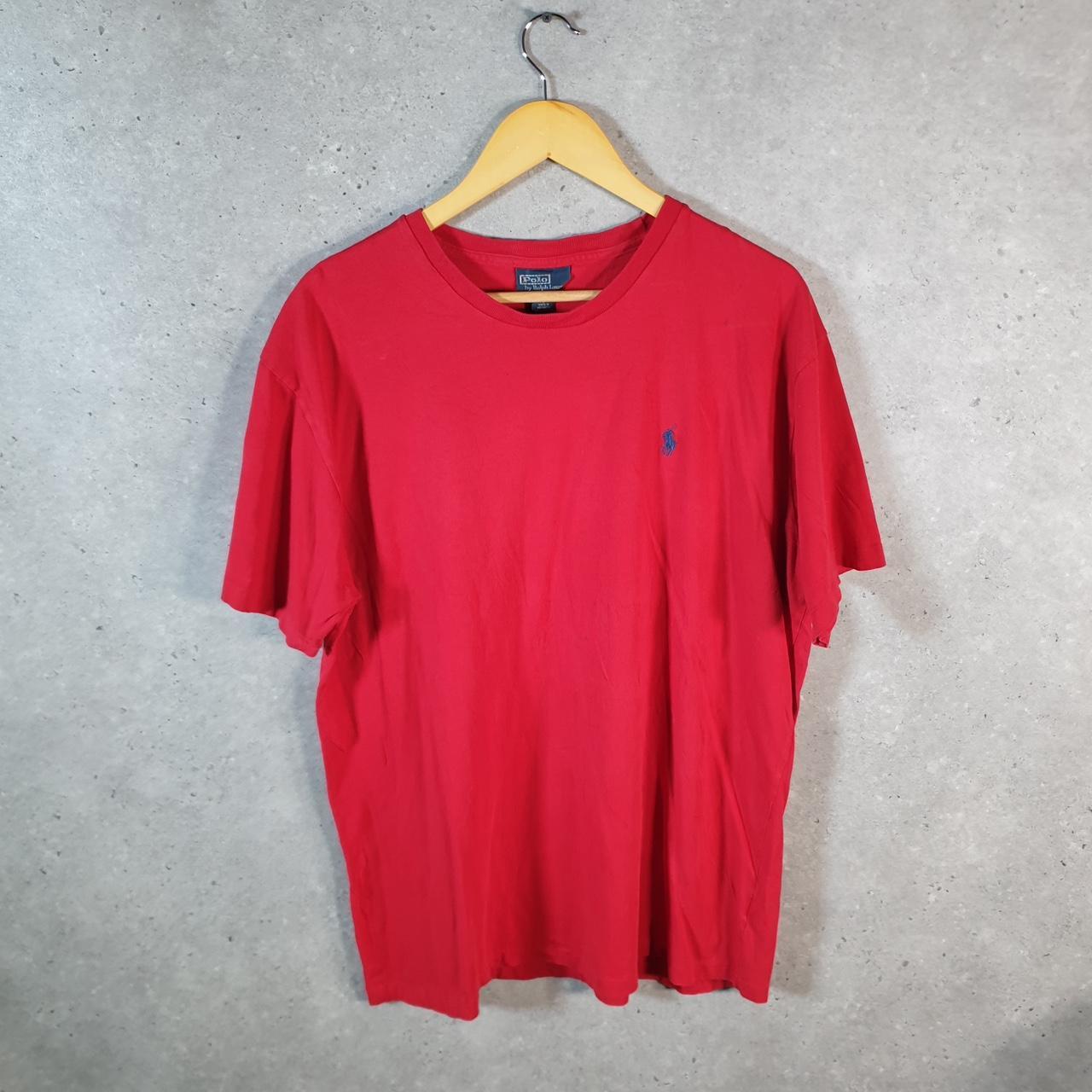 Vintage Ralph Lauren Polo T Shirt Men’s Large Red Embroidered Classic Fit Pony C8600
