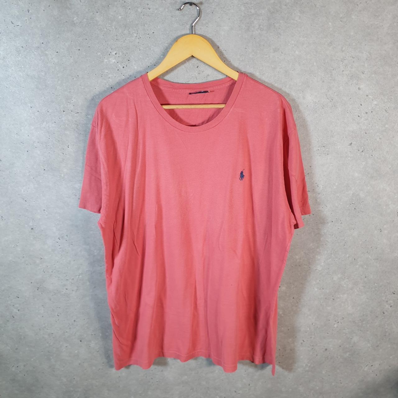 Vintage Ralph Lauren Polo T Shirt Men’s Large Pink Embroidered Classic Fit Pony C9158