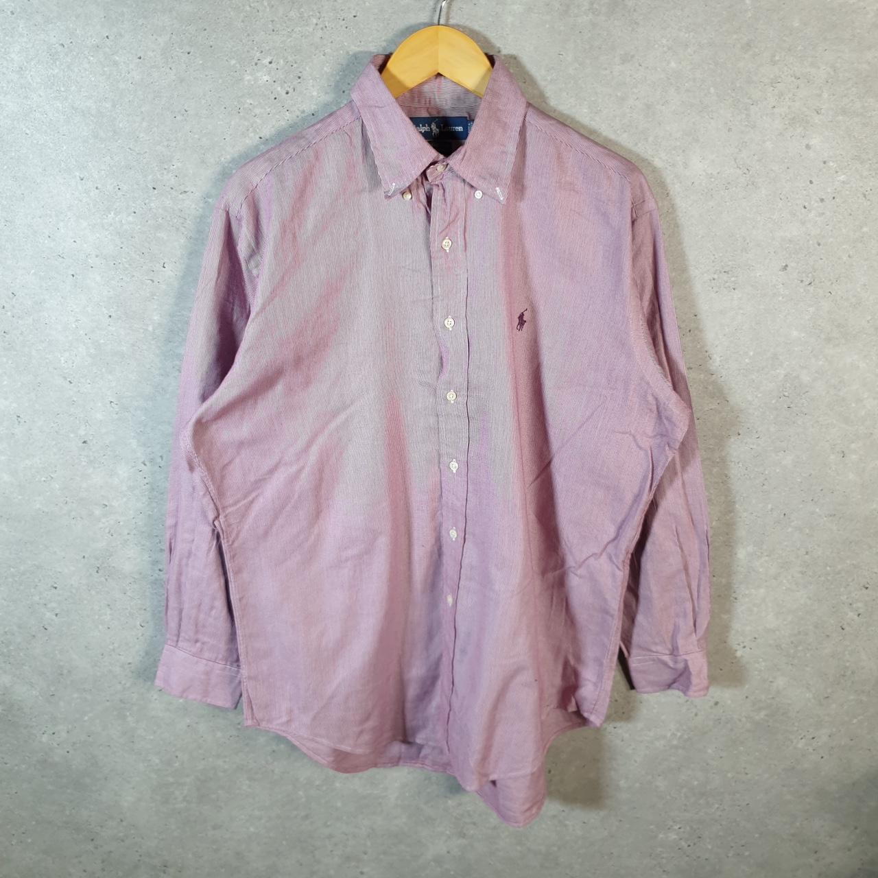 Vintage Ralph Lauren Button Down Shirt Men’s Large Pink Yarmouth Fit Pony Cotton