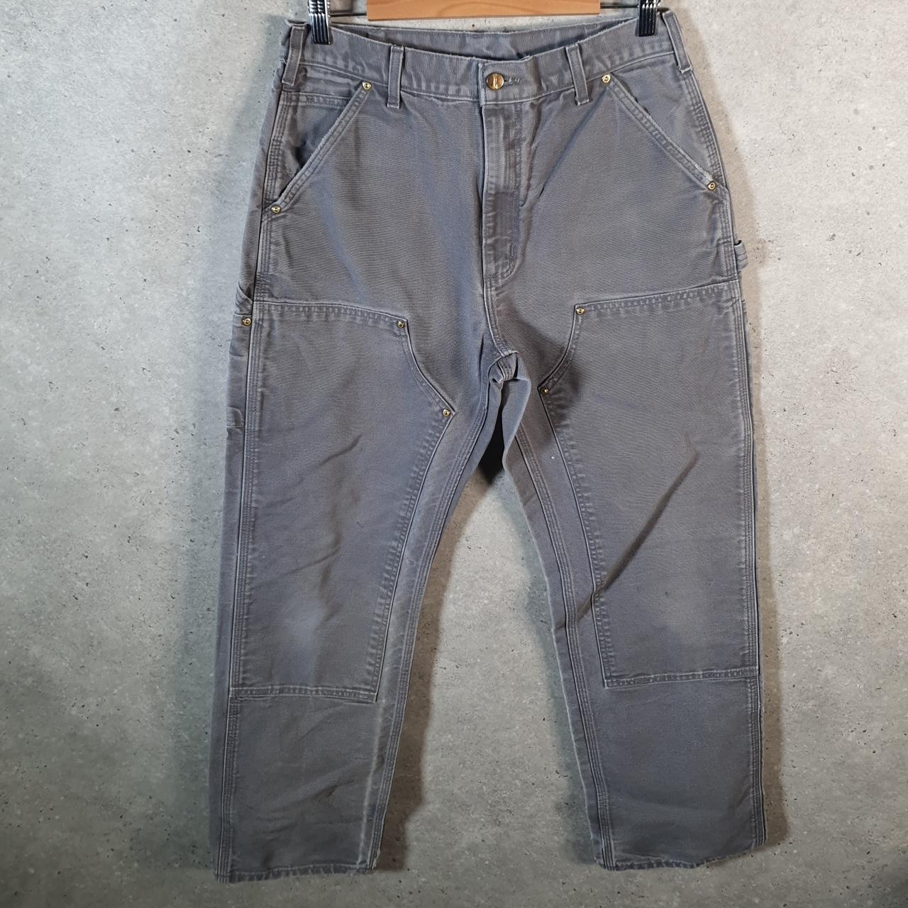 Vintage Carhartt Carpenter Double Knee USA Trousers Mens W33 L32 Grey Loose Original