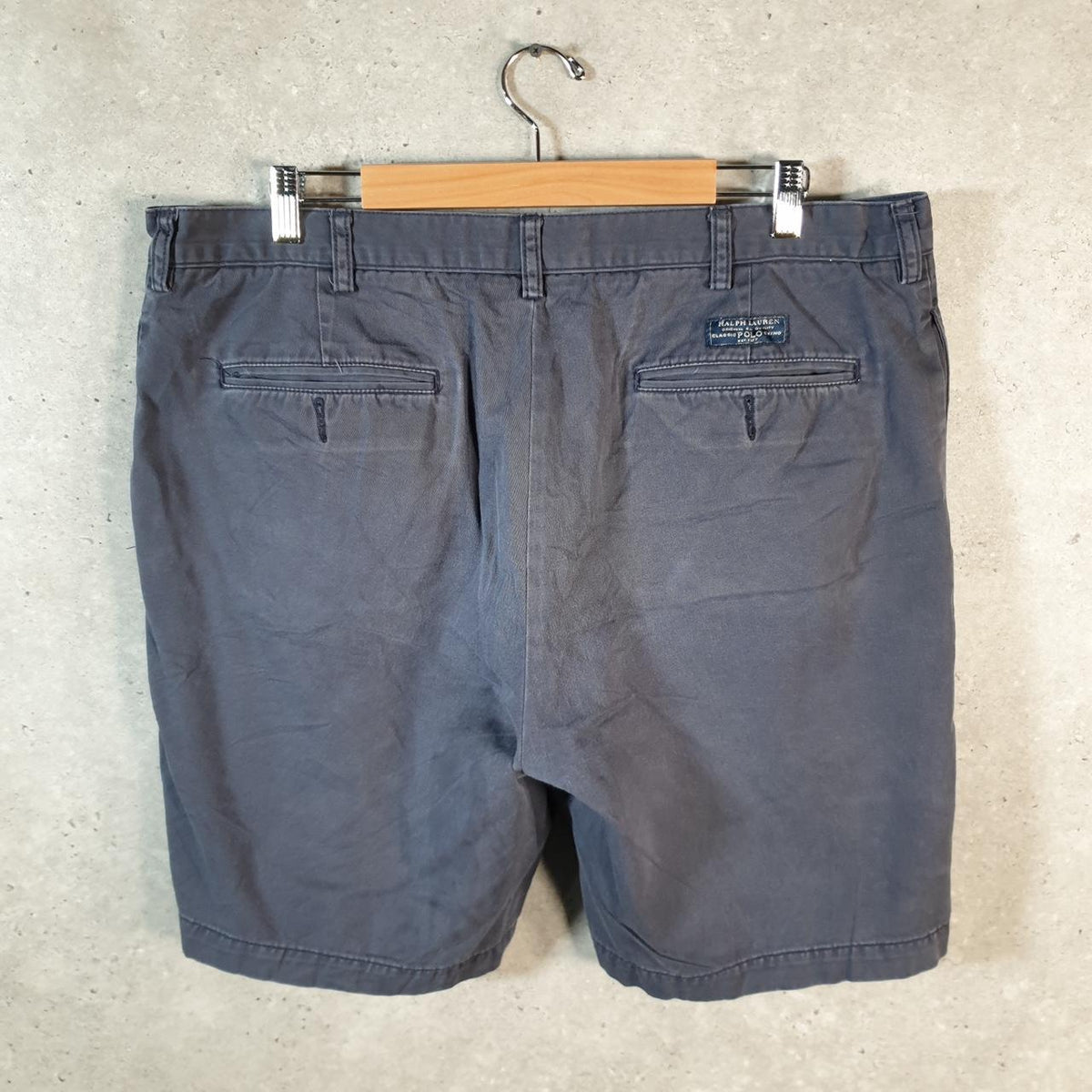 Vintage Ralph Lauren Polo Shorts Jorts Chino Cargo Men’s W40 Navy Blue Baggy Cotton