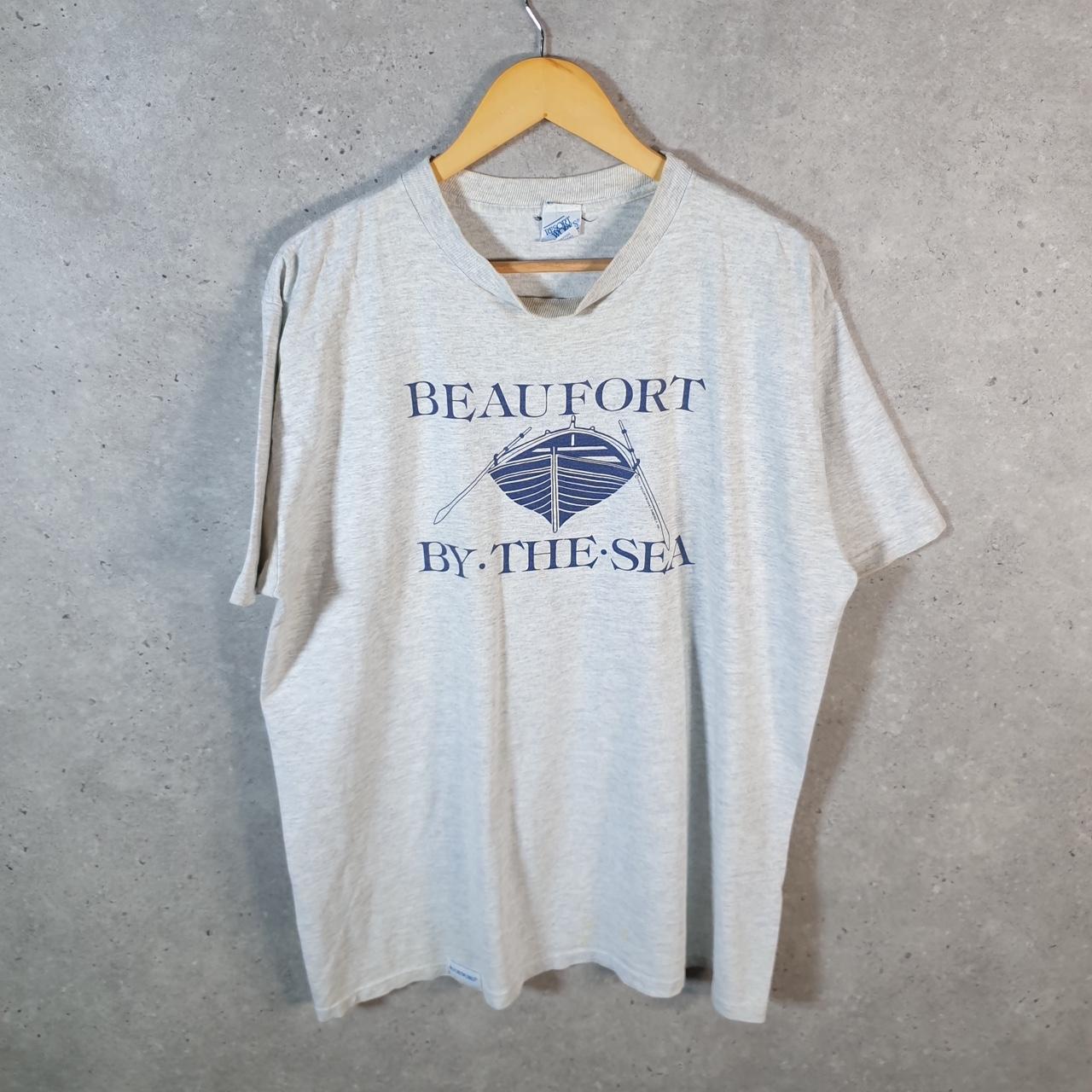 Vintage Resort Works Beaufort By The Sea 90s USA Single Stitch T Shirt Men’s XL Grey