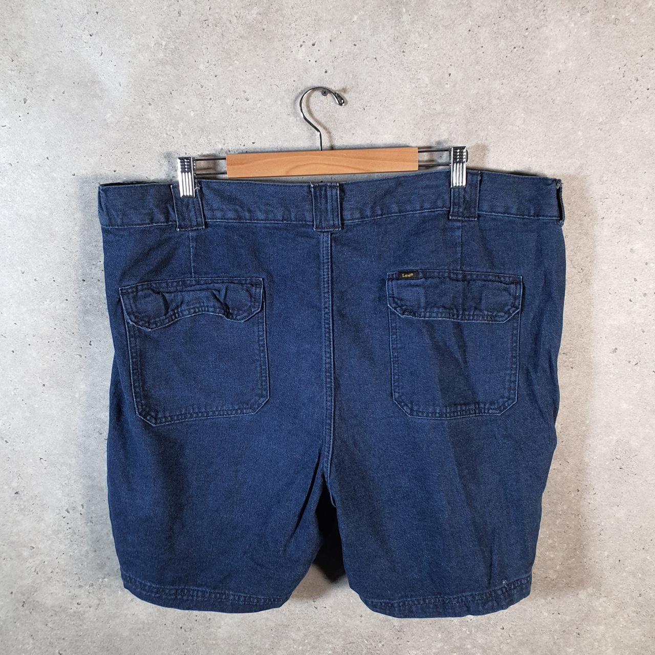 Vintage Lee Baggy Shorts Jorts Cargo Womens W42 Blue Denim Relaxed Cargo