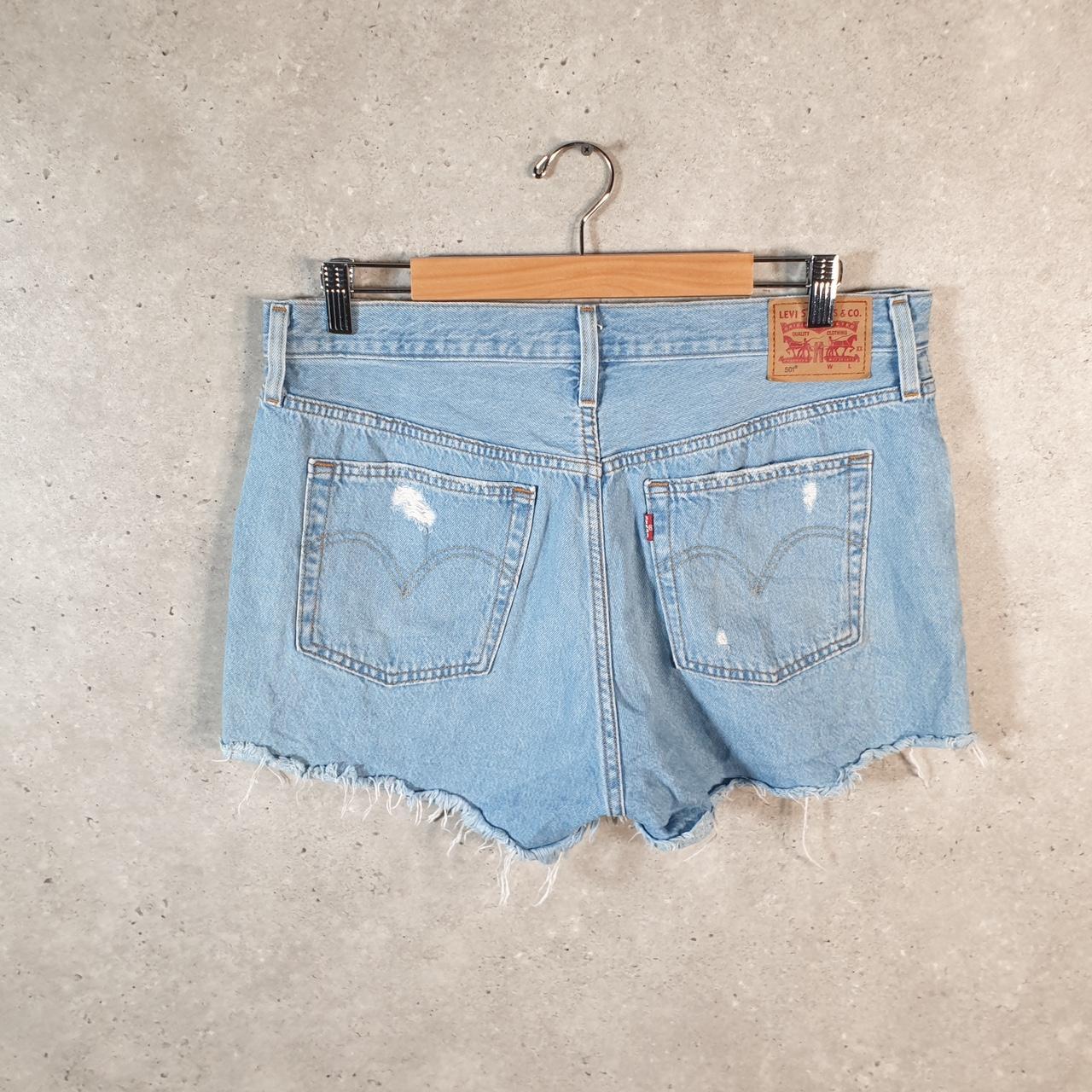 Vintage Levi’s 501 Cut Off Baggy Shorts Jorts Cargo Womens W32 Blue Relaxed Denim