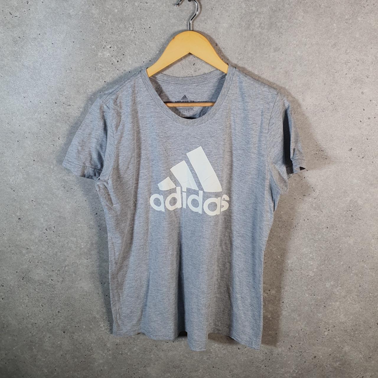 Vintage Adidas Amplifier T Shirt Shirt Men’s Large Grey Three Stripes Logo Athletic C9816