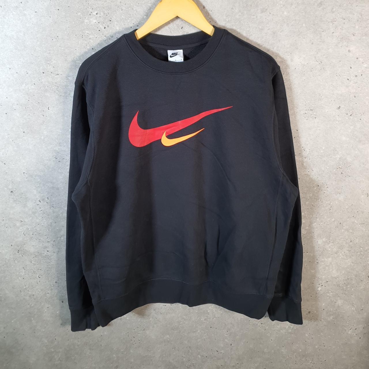 Vintage Nike Just Do It Sweatshirt Mens Medium Black Centre Swoosh Logo