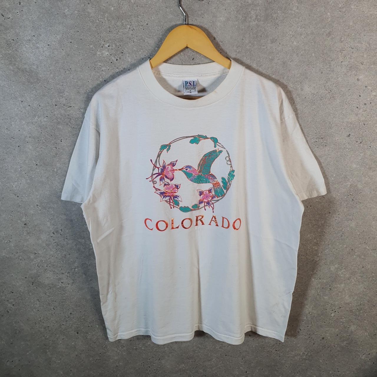 Vintage PSI Colorado Bird 90s USA Single Stitch T Shirt Men’s XL White
