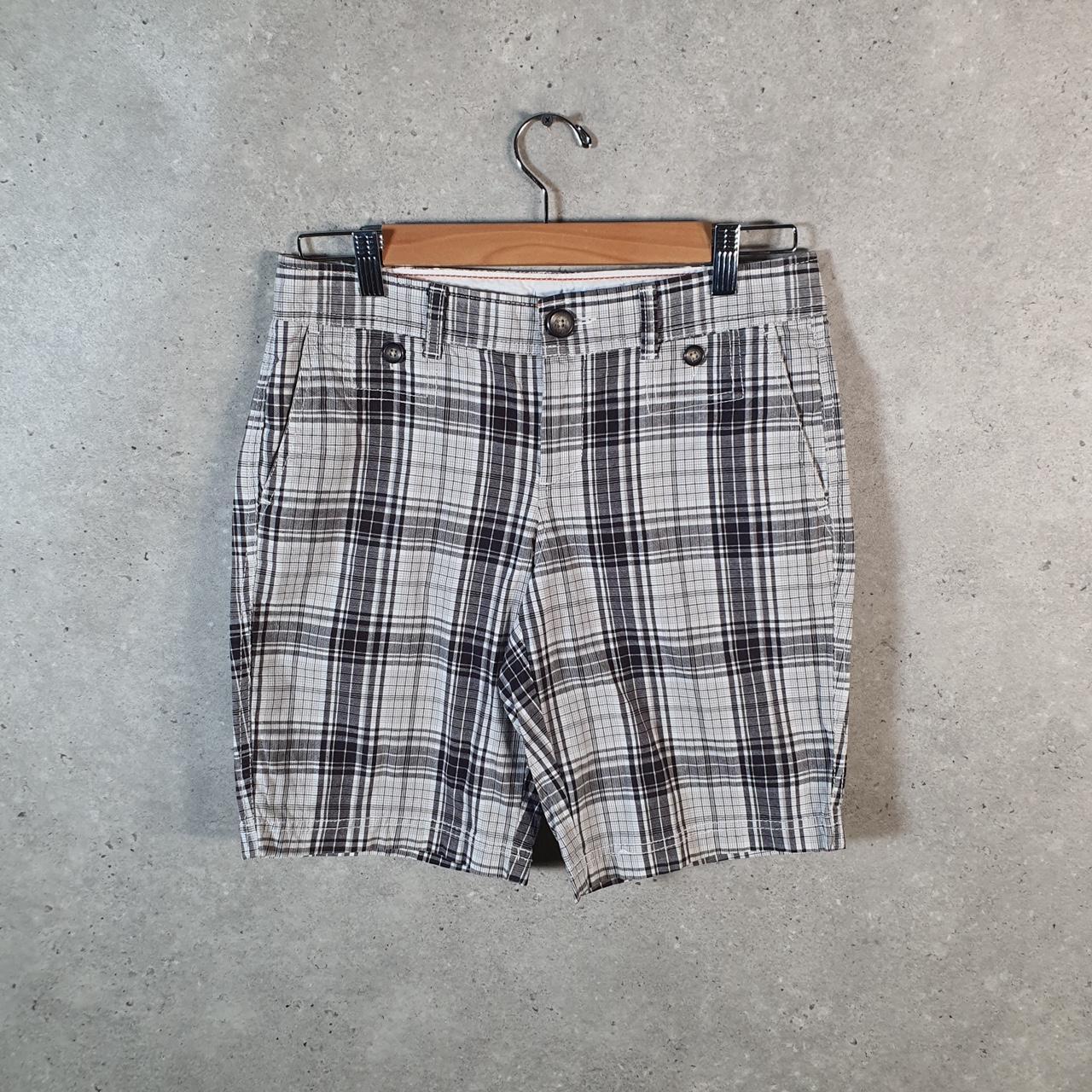 Vintage Dockers Chino Shorts Jorts Cargo Womens W30 Checkered Baggy Cotton