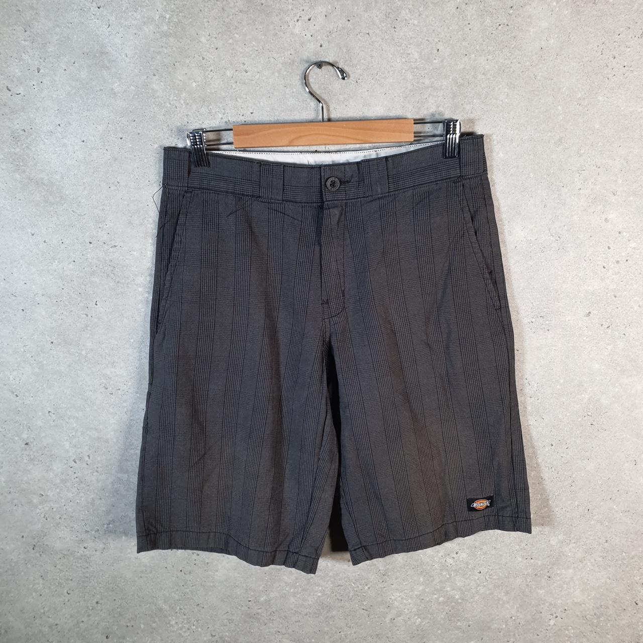 Vintage Dickies Baggy Chino Shorts Jorts Cargo Mens W32 Grey Checkered Regular Fit