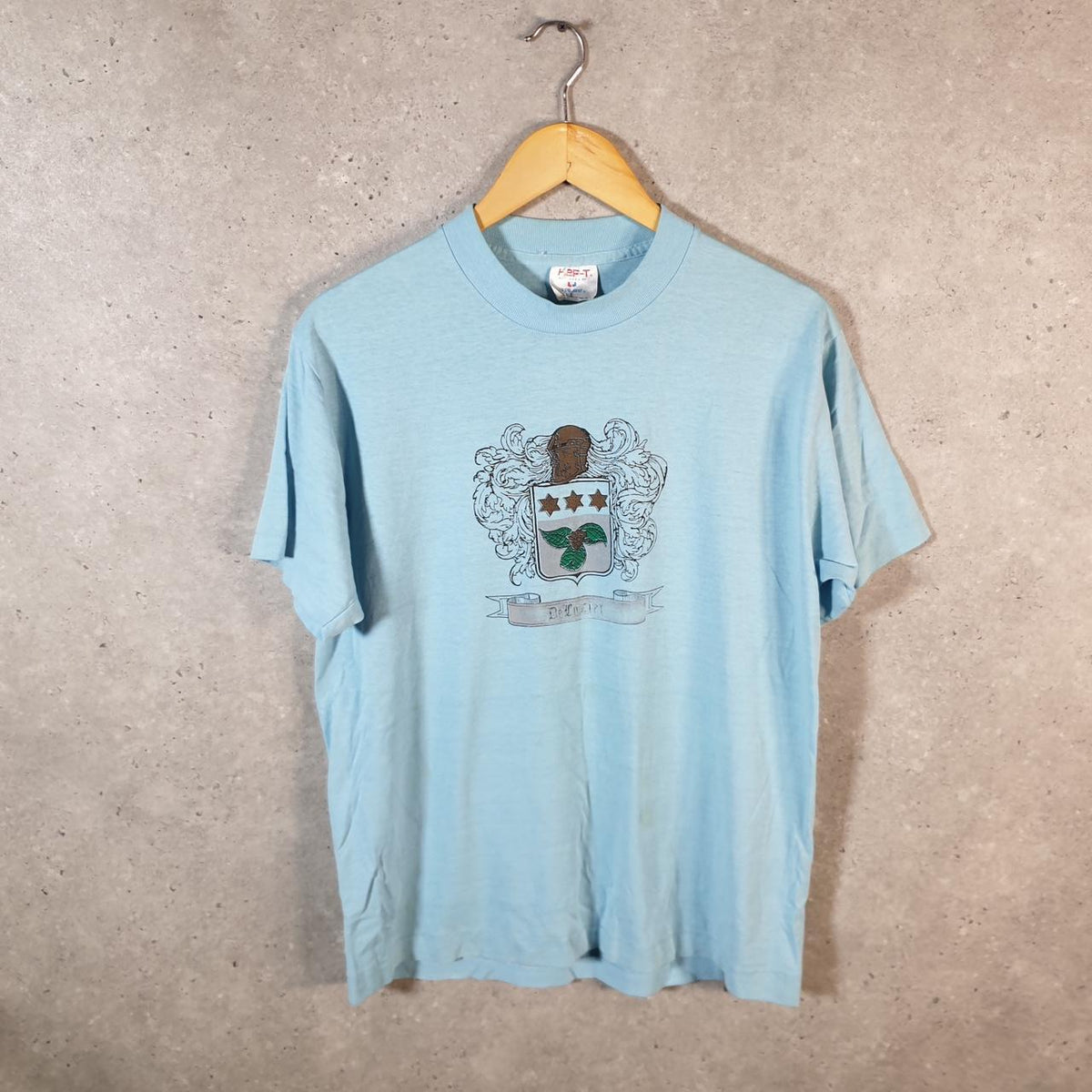 Vintage Sof Tee TeeJays 90s USA Single Stitch T Shirt Men’s Large Blue Big Fish Vintage