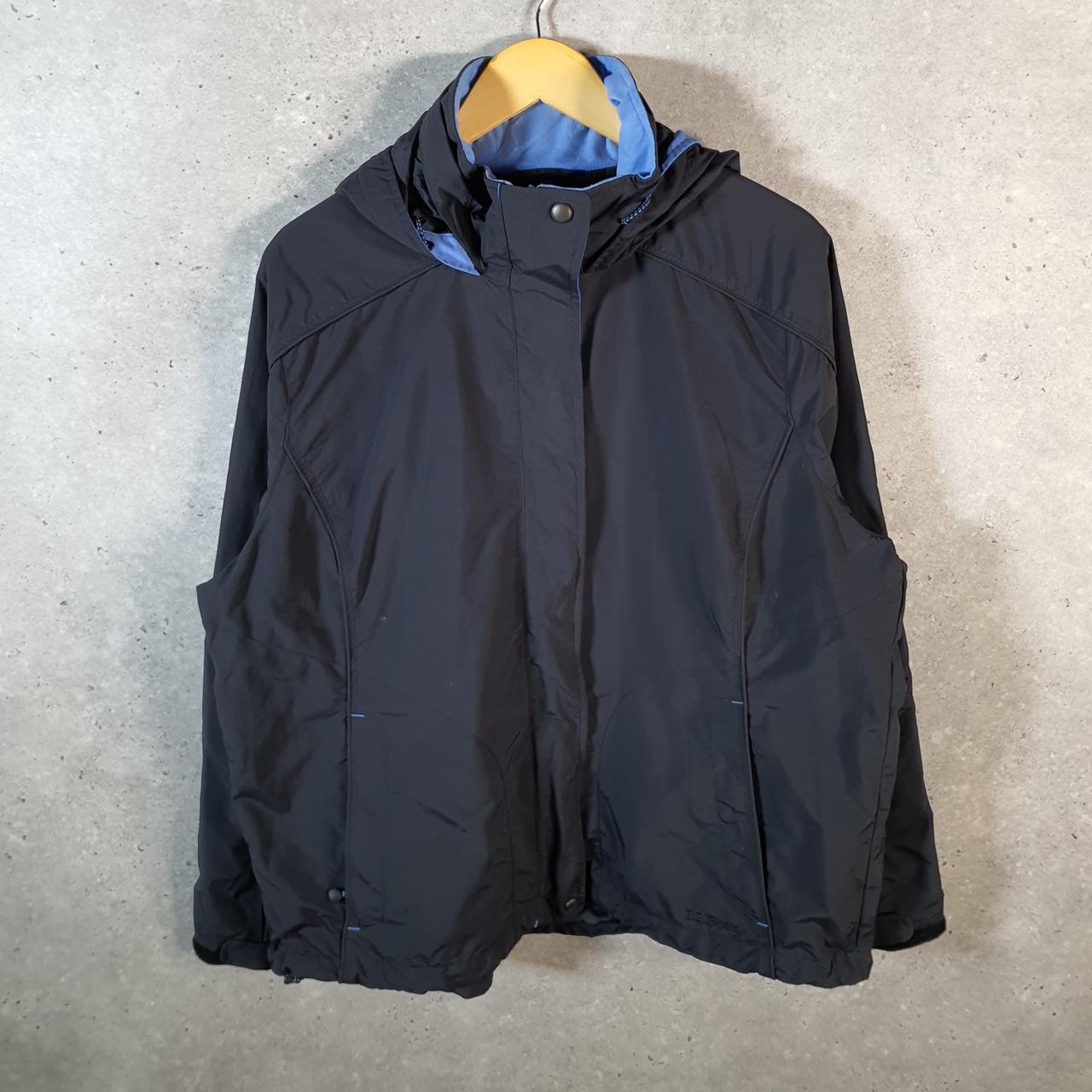 Vintage L.L. Bean Outdoors Nylon Jacket Mens XL Black Waterproof Hooded