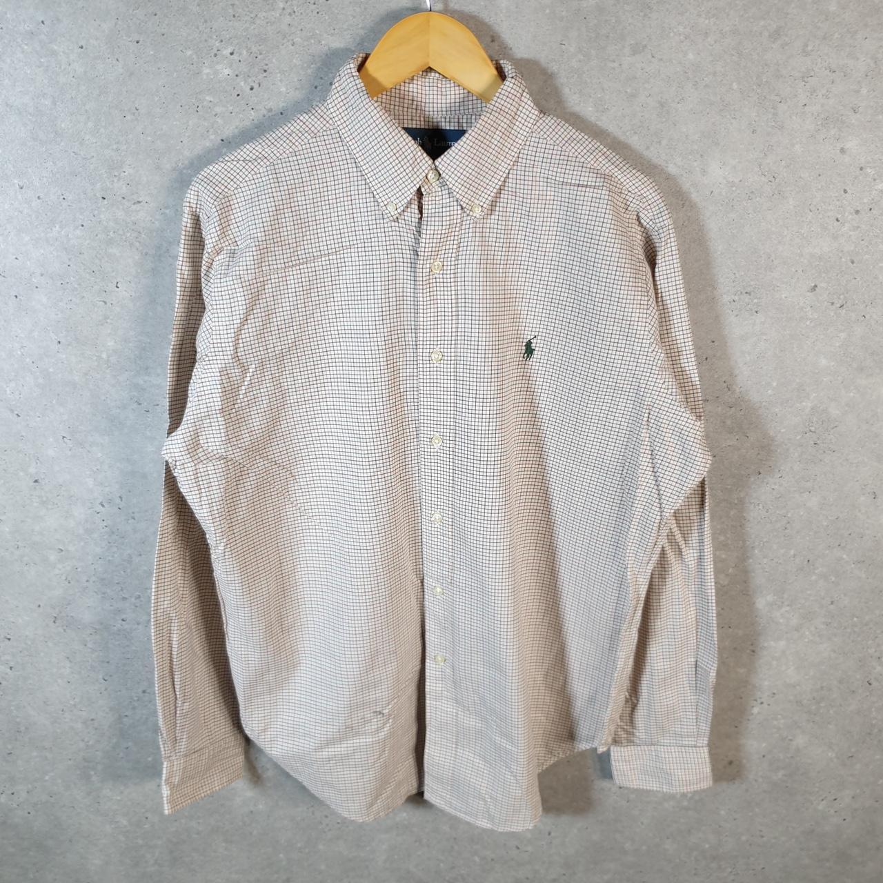 Vintage Ralph Lauren Button Down Shirt Men’s Large Classic Fit Checkered Pony Cotton
