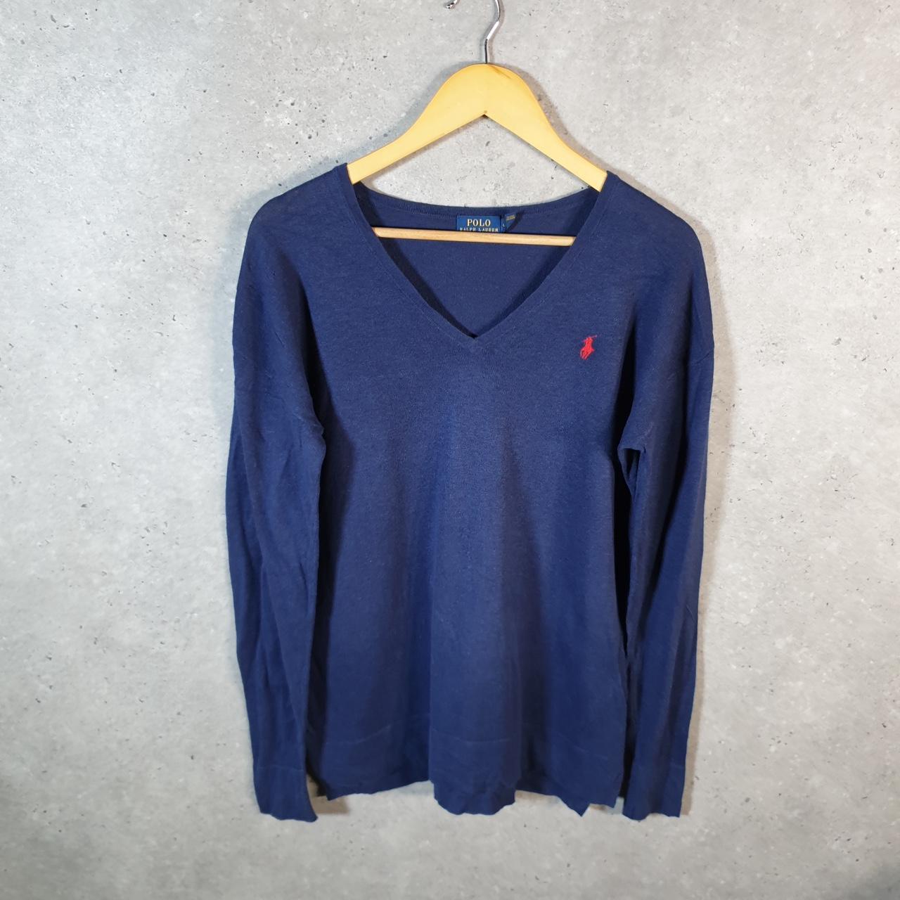 Vintage Ralph Lauren Polo Sweatshirt Men’s Large Navy Blue Cotton Pullover Pony