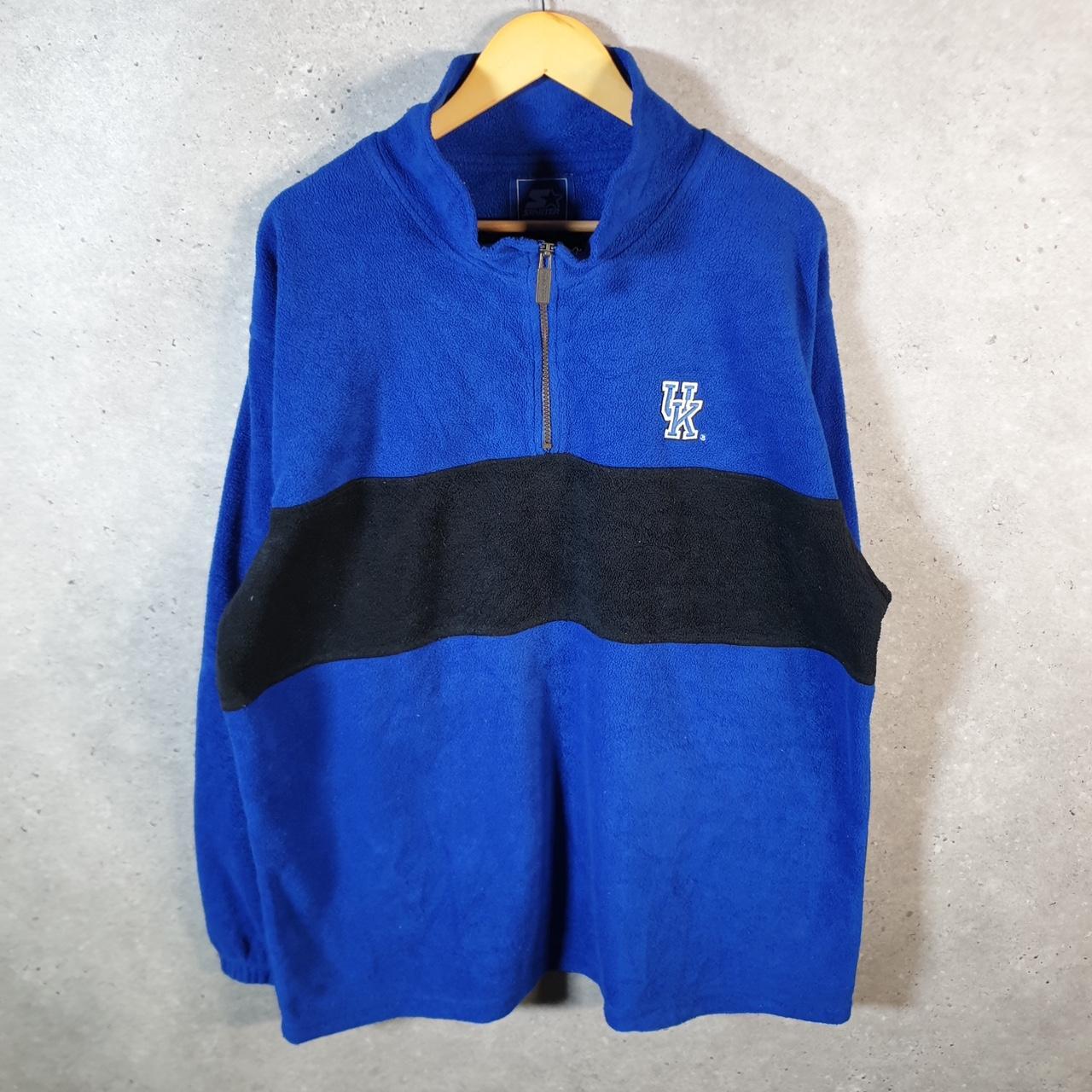 Vintage Starter 1/4 Zip Pullover Fleece Sweatshirt Mens XL Pro Sport Blue Logo Winter