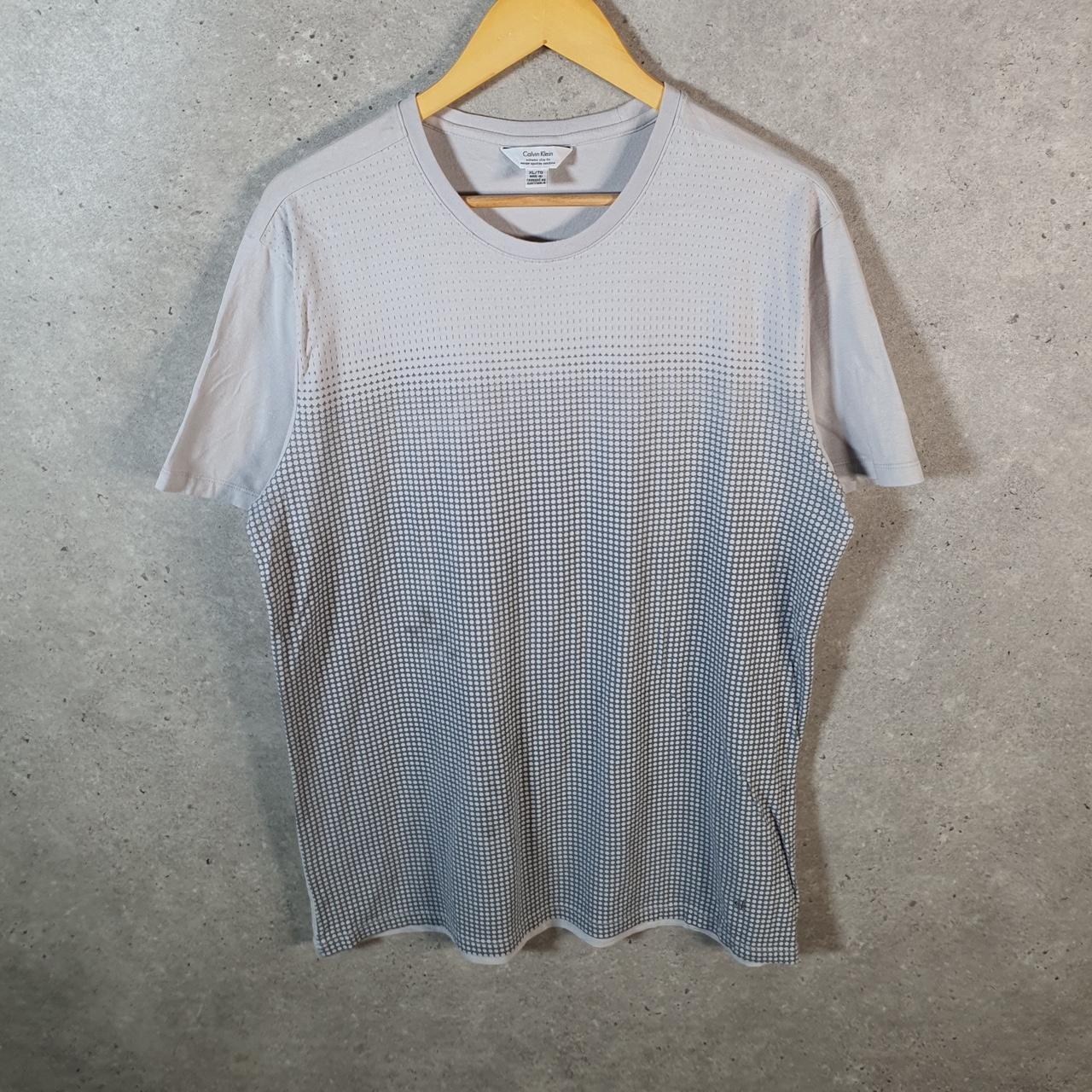 Vintage Calvin Klein Graphic T Shirt Men’s XL Checkered Slim Fit Spellout Logo