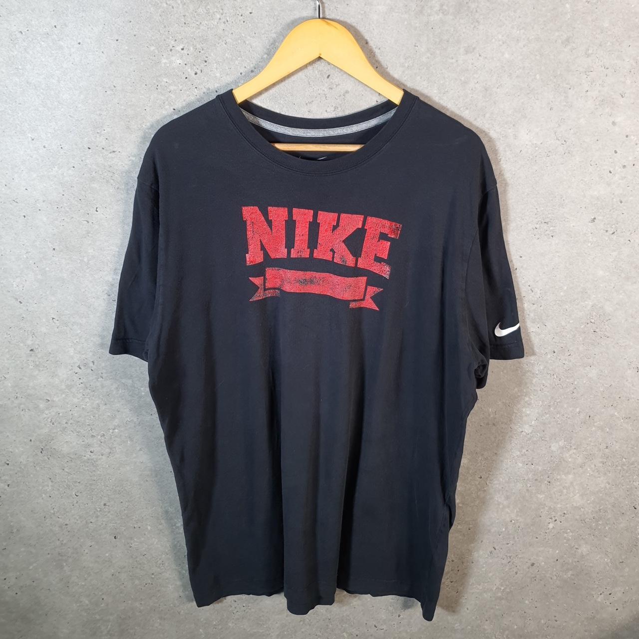 Vintage Nike Spellout T Shirt Men’s XL Black Logo Swoosh Athletic