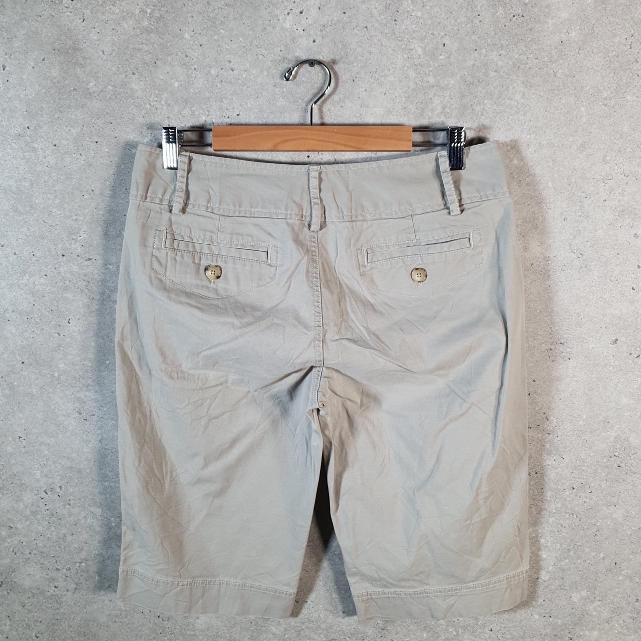 Vintage Eddie Bauer Chino Shorts Jorts Cargo Womens W34 Beige Baggy Cotton A4419