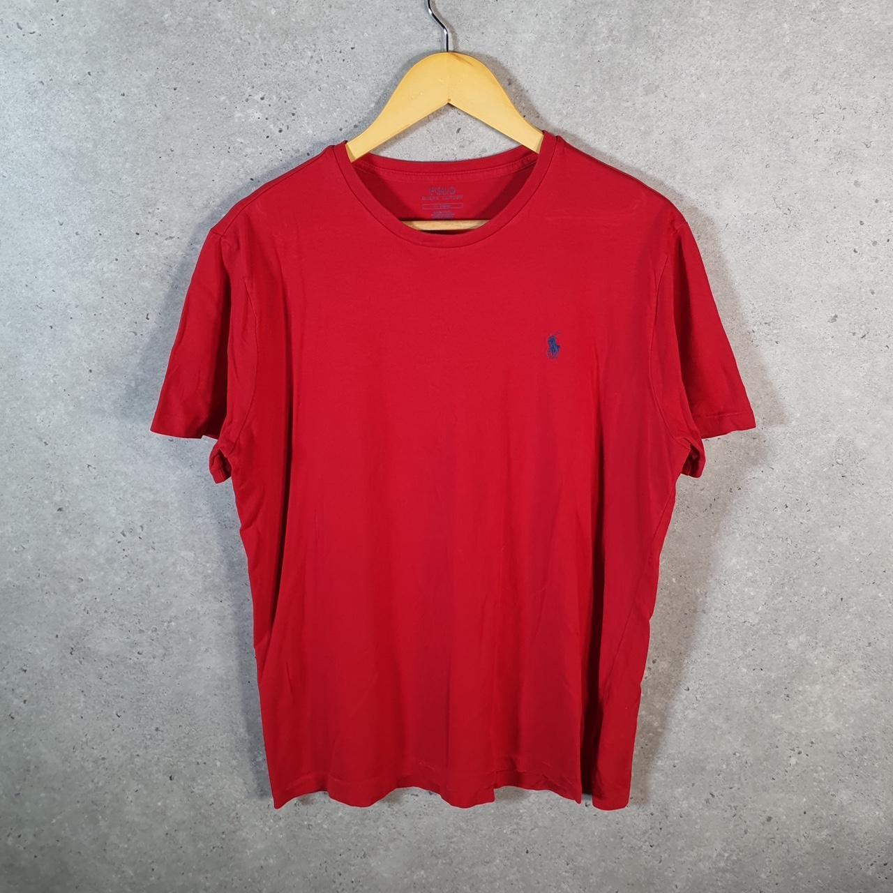 Vintage Ralph Lauren Polo Sport T Shirt Men’s Medium Red Classic Fit Embroidered Pony C8632