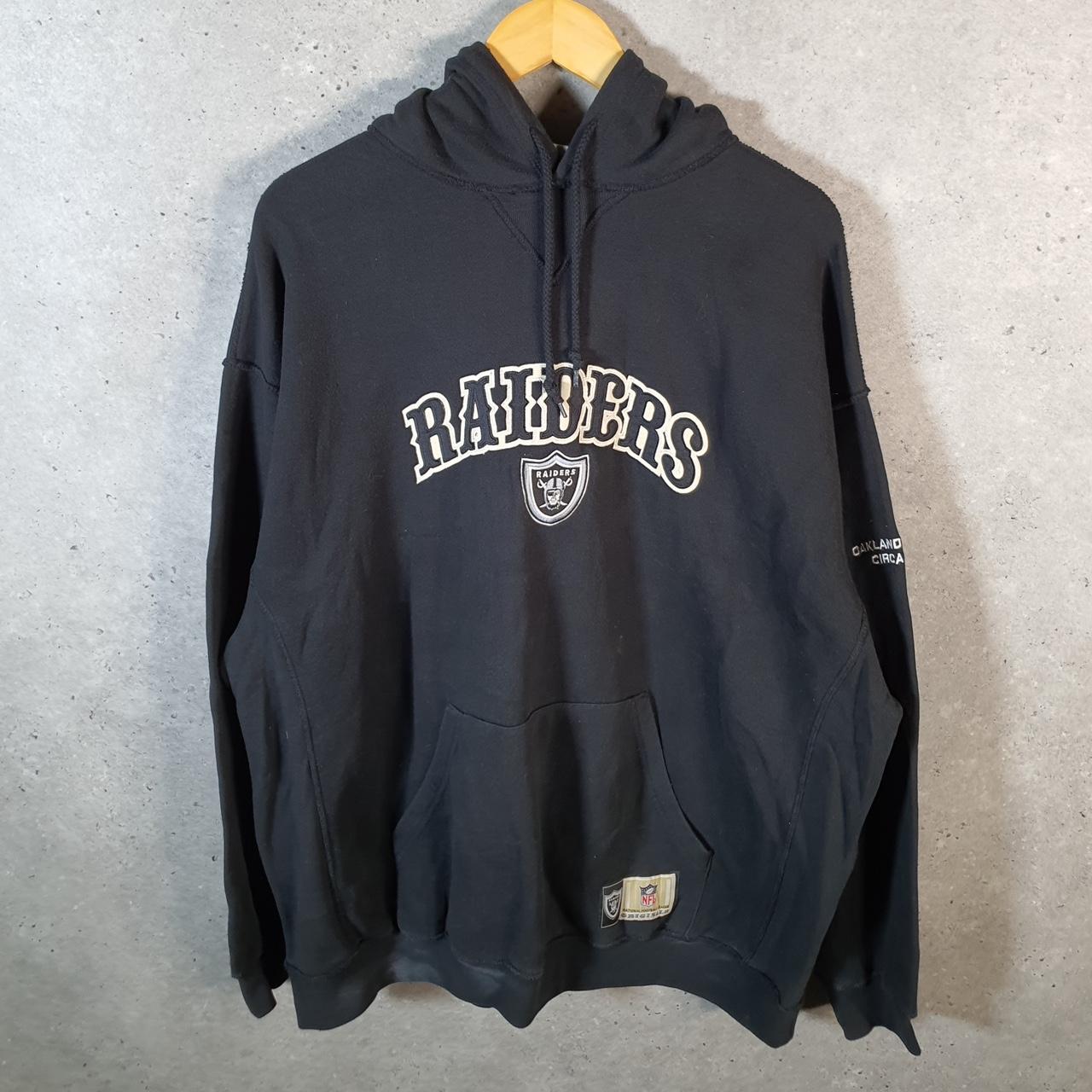 Vintage NFL Oakland Raiders Hoodie Mens 2XL Black Pullover USA Pro Sport