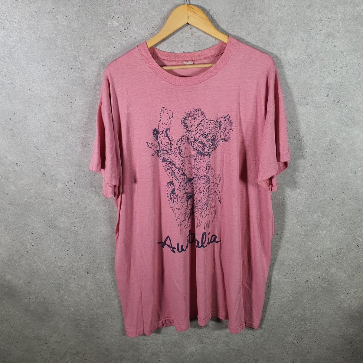 Vintage Pacific Australia Koala Bear 90s USA Single Stitch T Shirt Men’s XL Pink