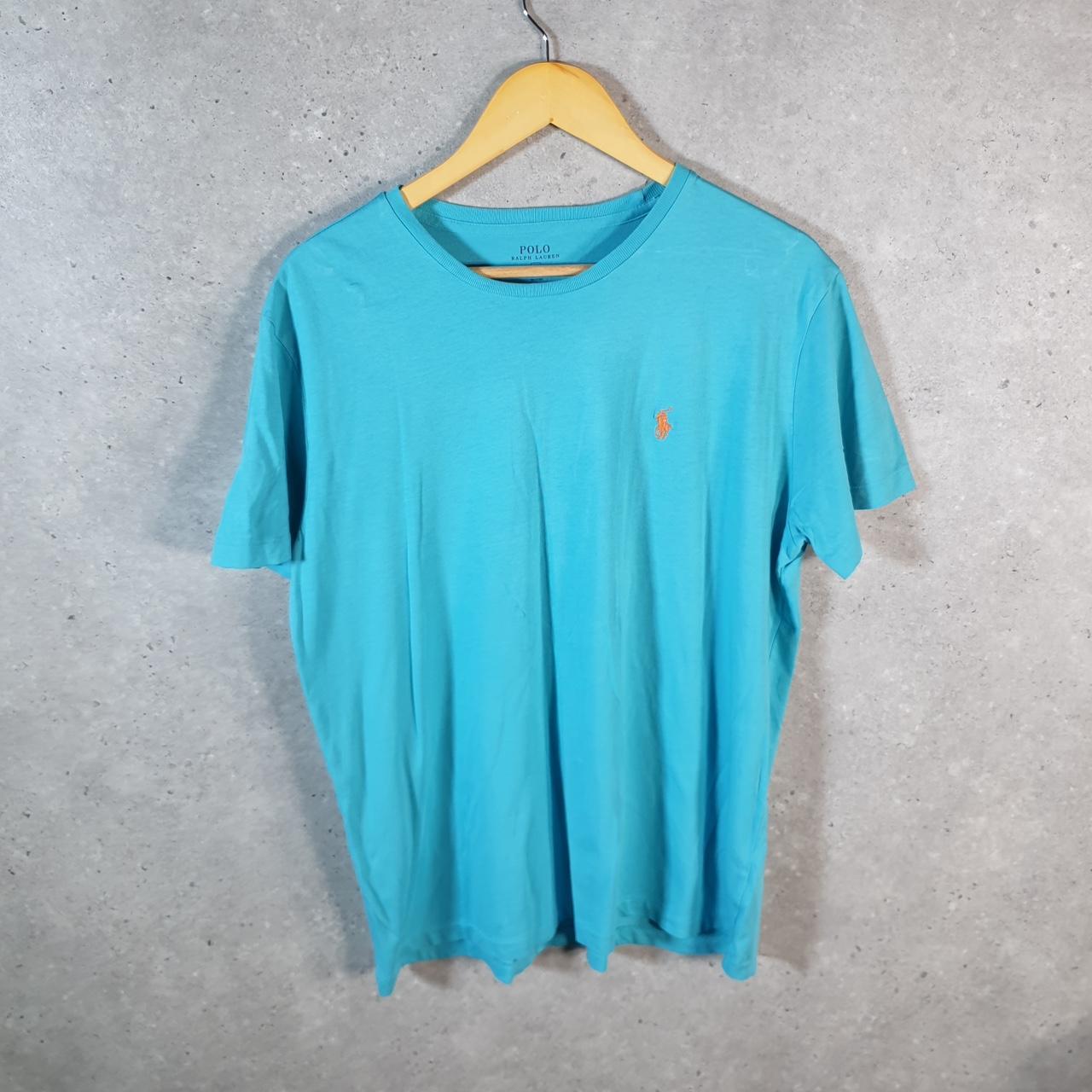 Vintage Ralph Lauren Polo T Shirt Men’s Medium Blue Embroidered Classic Fit Pony C8612