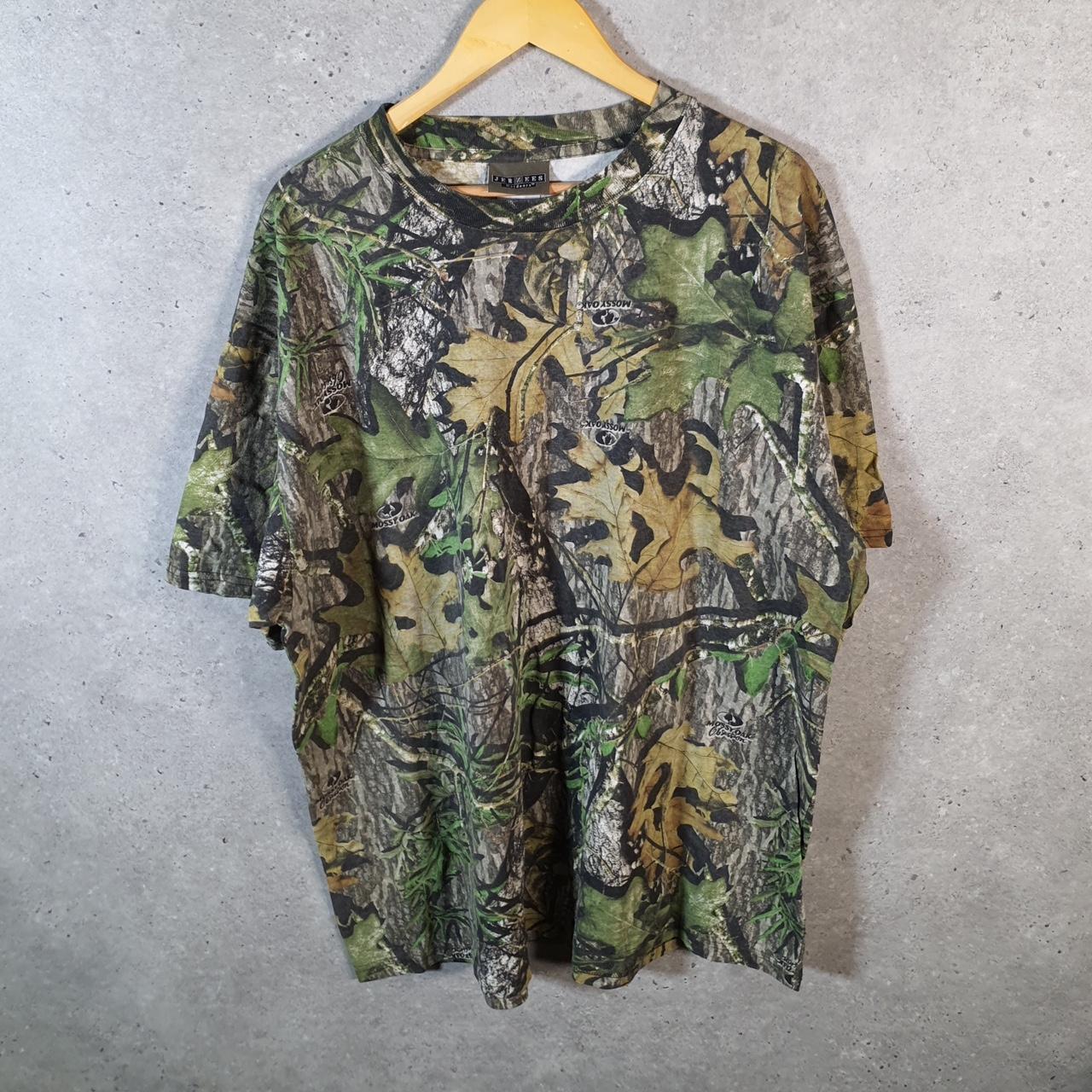 Vintage Jerzees Outdoors RealTree Camoflauge T Shirt Mens 2XL Camo Short Sleeve