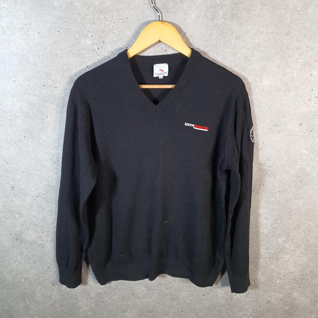 Vintage Mulliez Flory Knit Sweater Men’s XL Black Y2K Pullover Casual