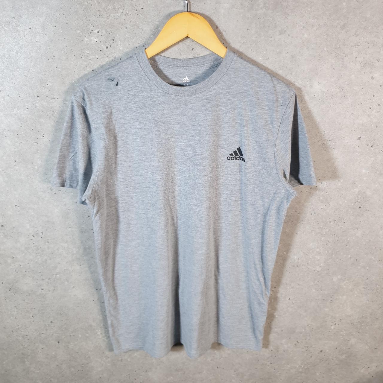 Vintage Adidas Golf Spellout T Shirt Men’s Medium Grey Three Stripes Logo Athletic