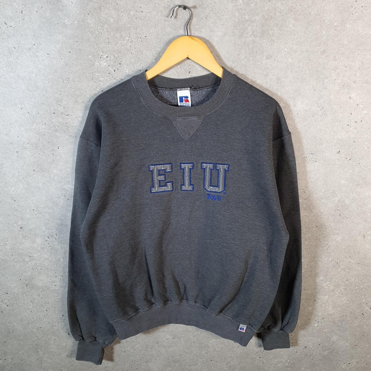 Vintage Russell Athletic EIU Dad USA Sweatshirt Men’s Medium Grey Pullover