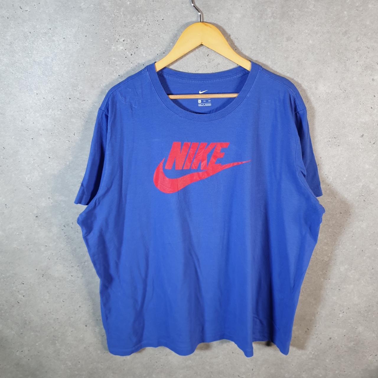 Vintage Nike Club Printed T Shirt Men’s 2XL Casual Blue Swoosh Athletic