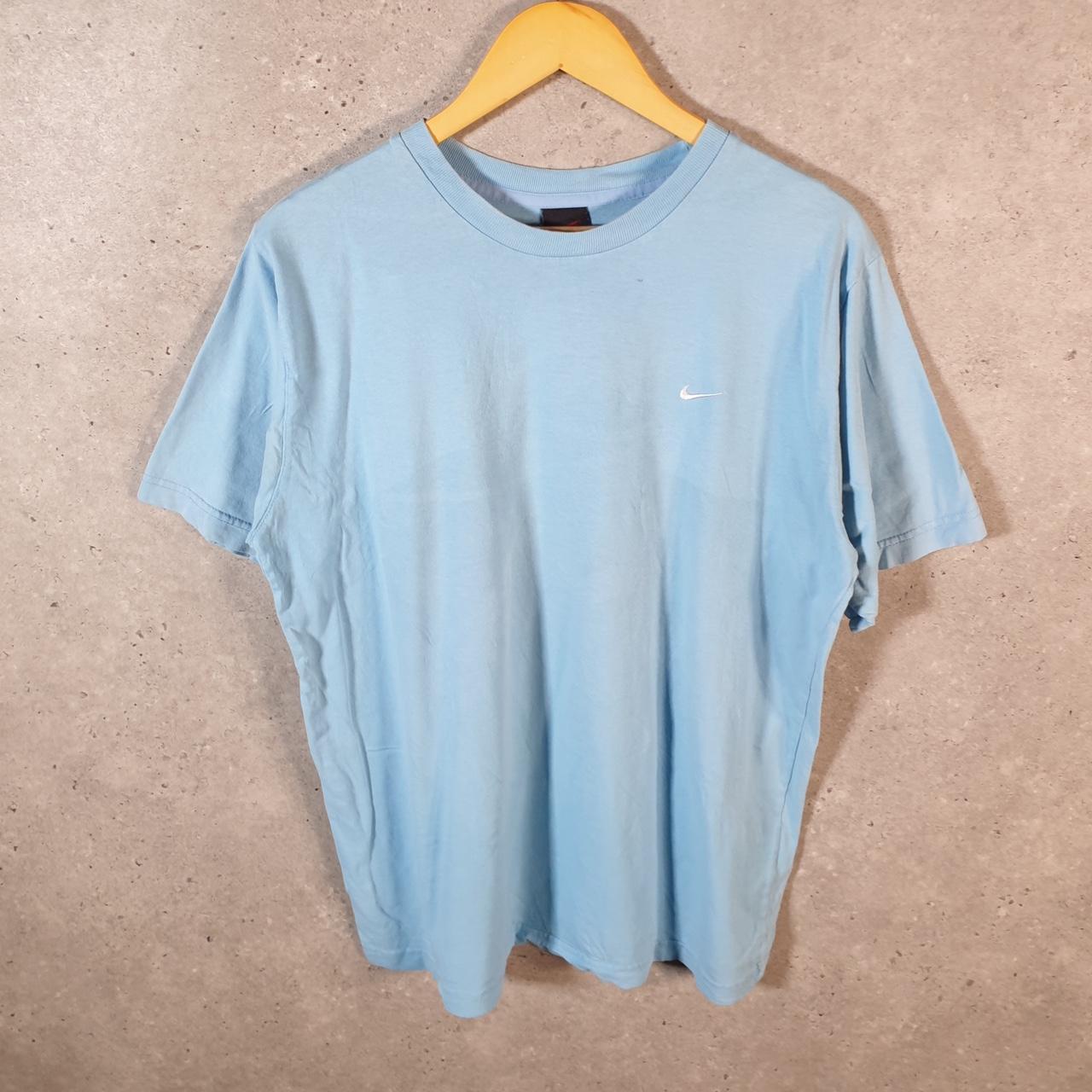 Vintage Nike Embroidered 90s Club T Shirt Men’s Medium Blue Swoosh Athletic