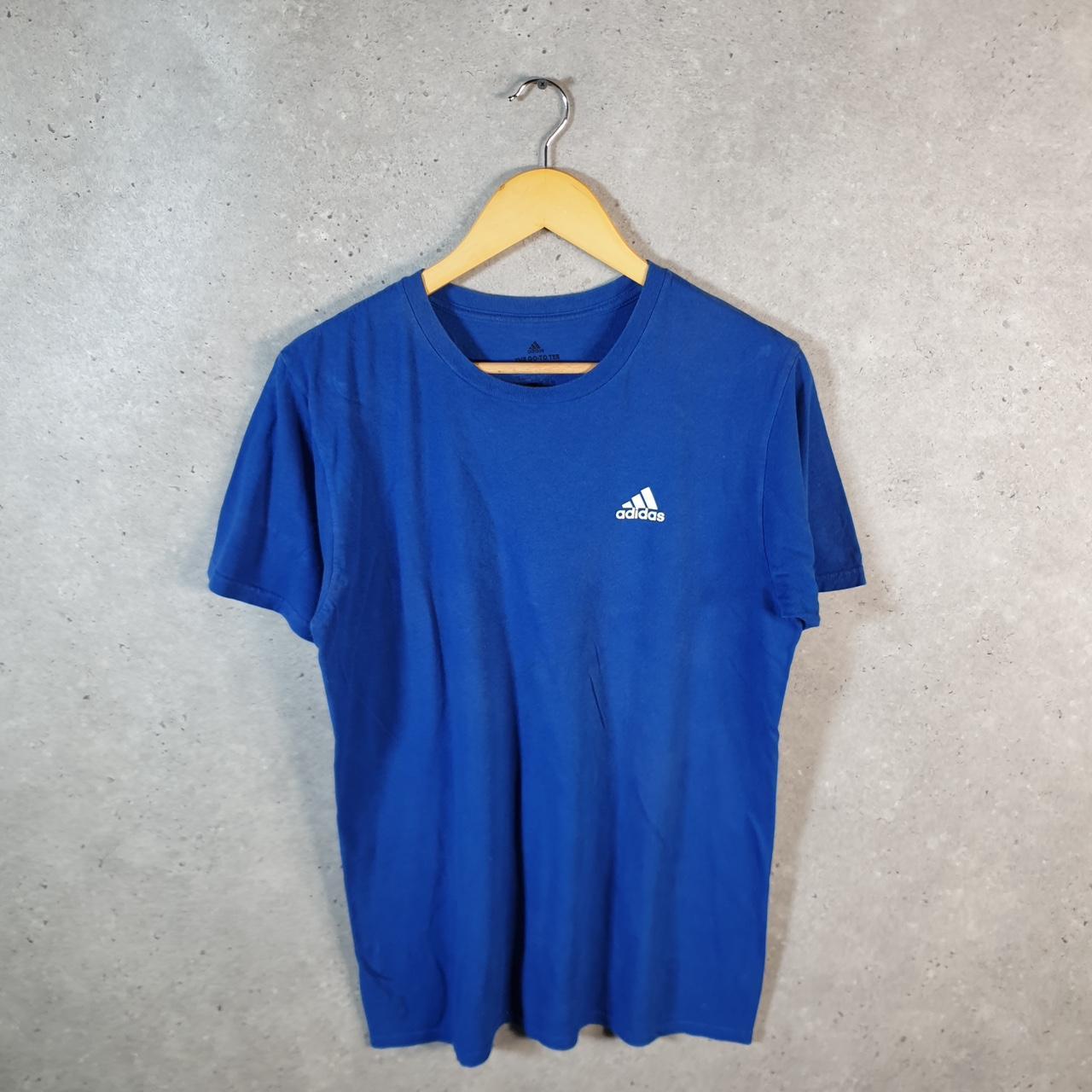 Vintage Adidas Go Tee T Shirt Shirt Men’s Medium Blue Three Stripes Logo Athletic C9927