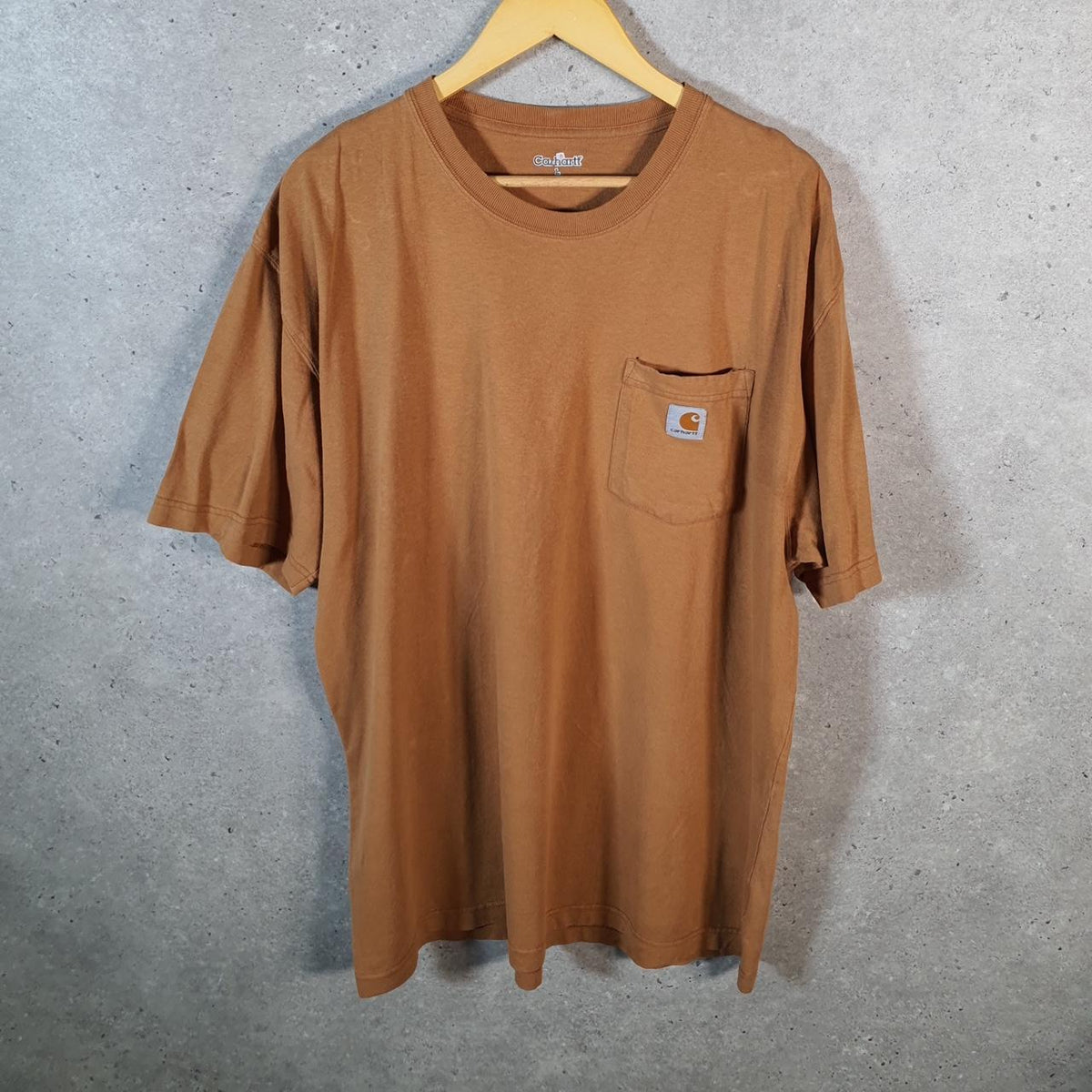 Vintage Carhartt Pocket T Shirt Men’s Large Brown Workwear Chore Utility Loose Fit C9252