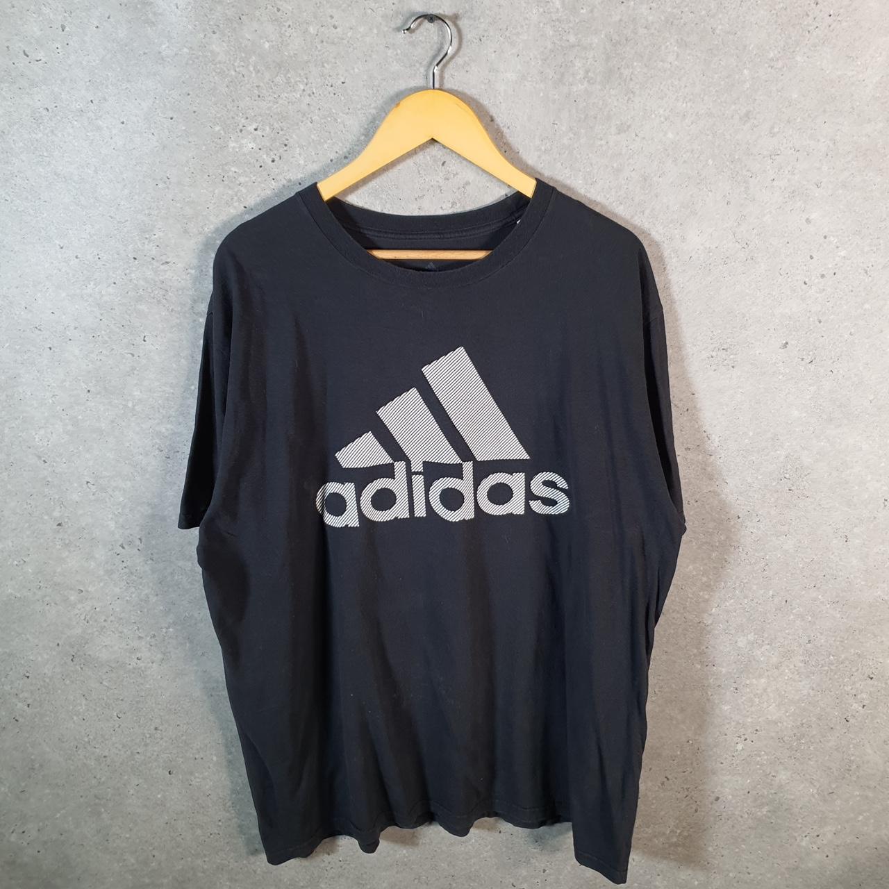 Vintage Adidas Go Tee T Shirt Men’s XL Black Three Stripes Logo Athletic