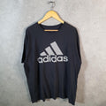 Vintage Adidas Go Tee T Shirt Men’s XL Black Three Stripes Logo Athletic