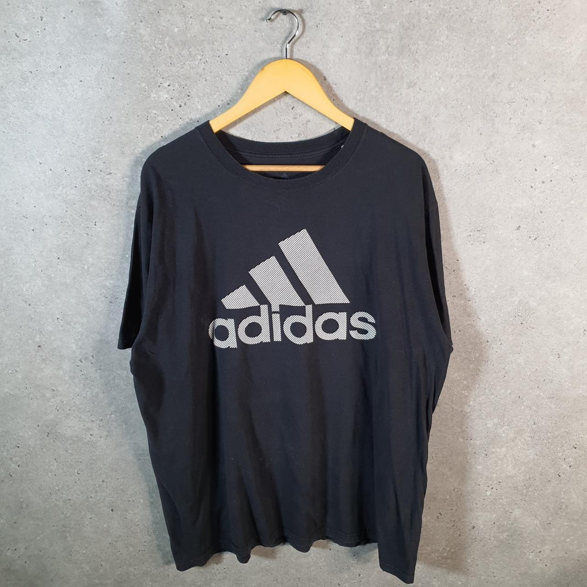 Vintage Adidas Go Tee T Shirt Men’s XL Black Three Stripes Logo Athletic