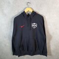 Vintage Nike Baseball GCA Hoodie Mens Medium Black Swoosh Y2K Pullover Logo