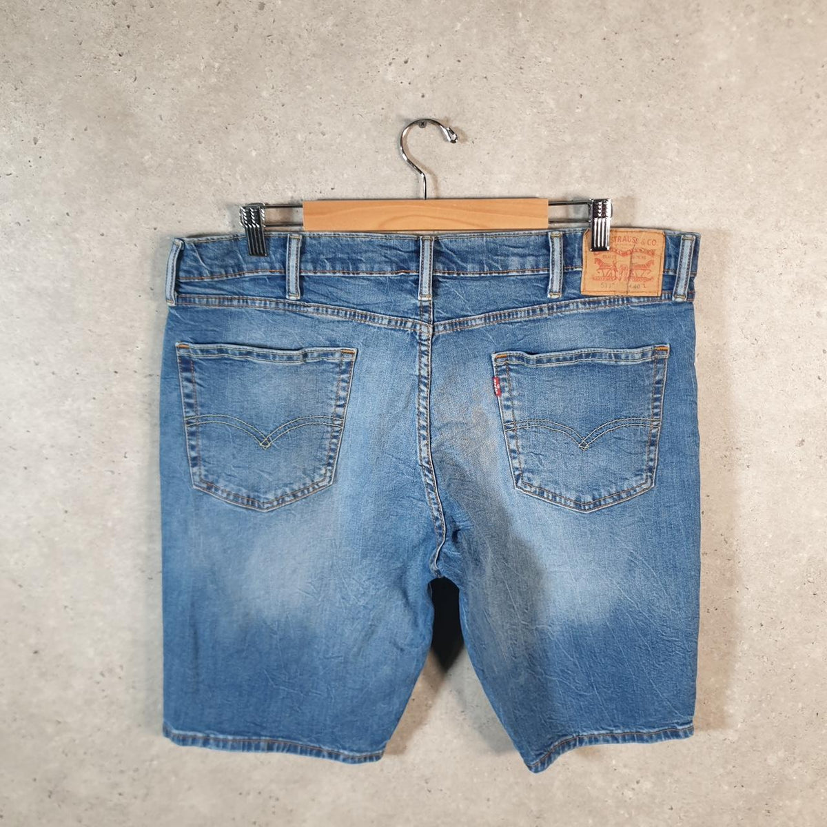 Vintage Levi’s 511 Baggy Shorts Jorts Cargo Men’s W40 Blue Relaxed Denim