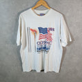 Vintage AllSport 2002 Olympic Torch Winter Games USA Single Stitch T Shirt Men’s XL White C8369