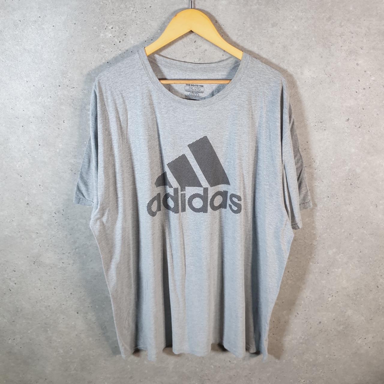 Vintage Adidas Go Tee T Shirt Shirt Men’s 2XL Grey Three Stripes Logo Athletic