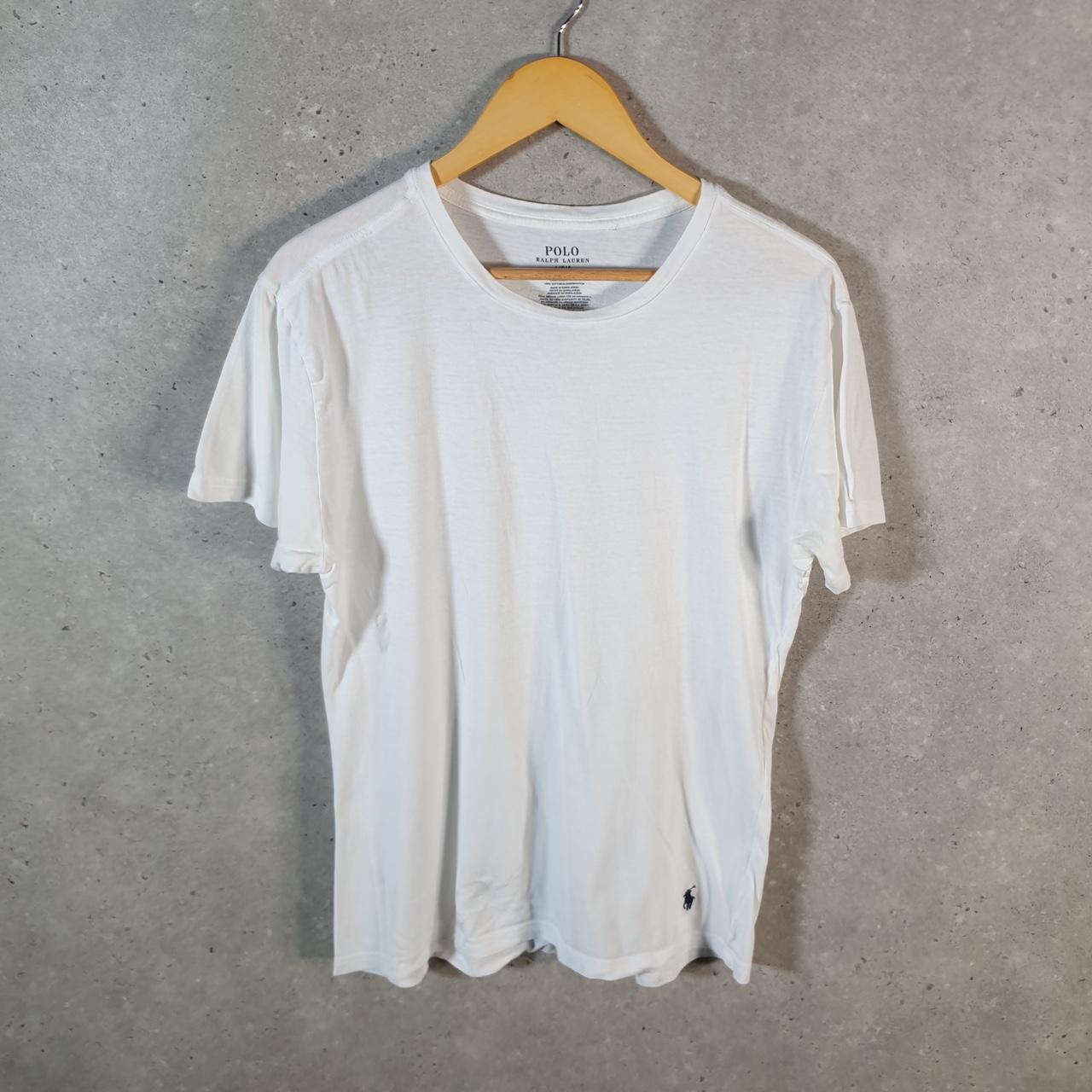 Vintage Ralph Lauren Polo T Shirt Men’s Large White Embroidered Slim Fit Pony