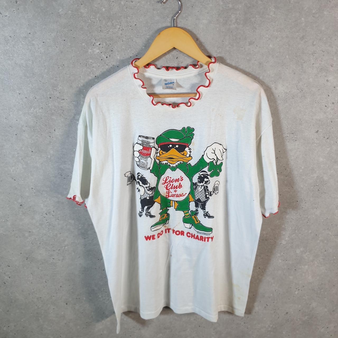 Vintage Lions Club Schmidt 90s USA Single Stitch T Shirt Men’s XL White