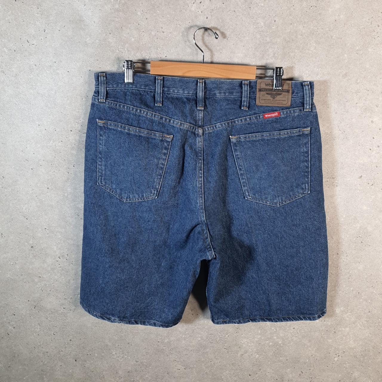 Vintage Wrangler Denim Shorts Jorts Cargo Men’s W38 Blue Baggy Cotton
